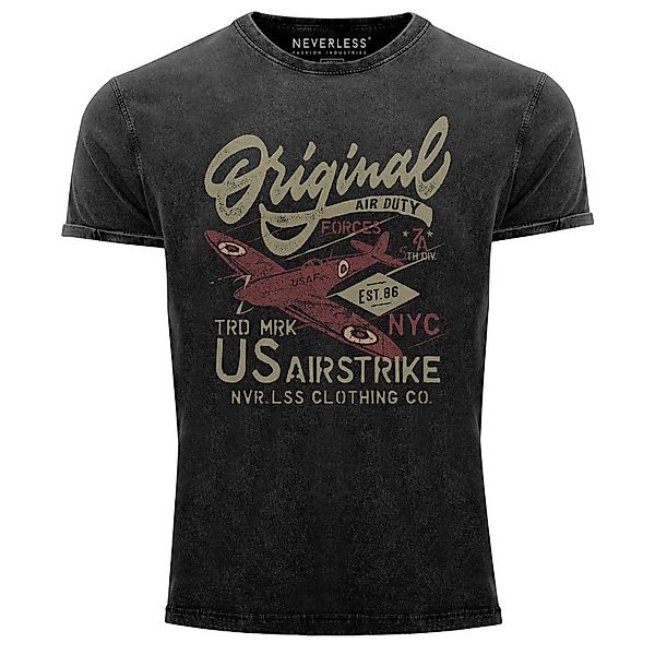 Neverless Print-Shirt Herren Vintage Shirt US günstig online kaufen