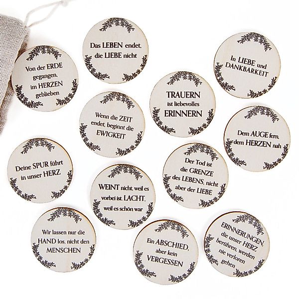 Logbuch-Verlag Dekofigur 24 Holztaler mit Trauersprüchen günstig online kaufen