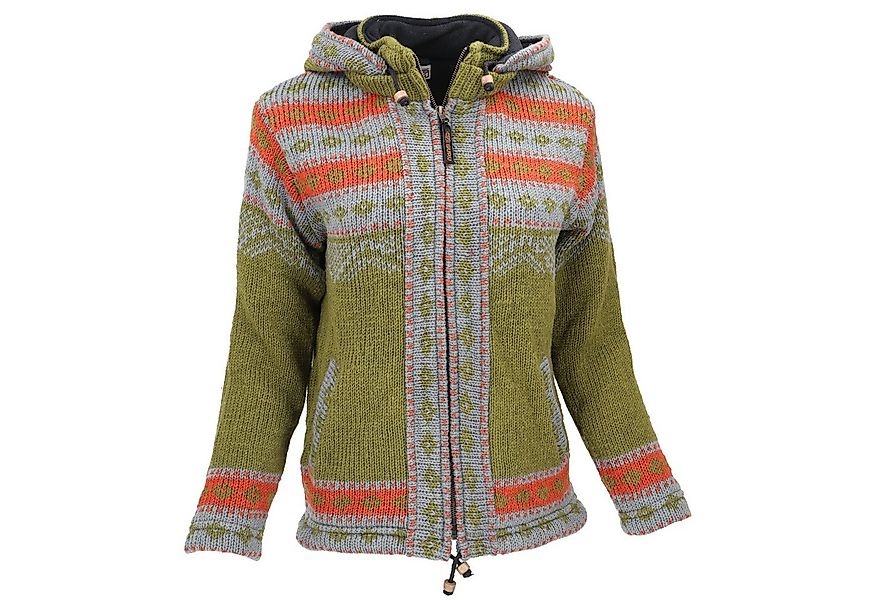 Guru-Shop Langjacke Kuschelige gefütterte Strickjacke, Damenjacke,.. günstig online kaufen