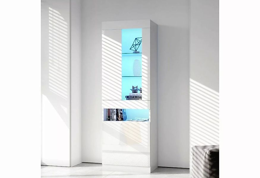 Merax Vitrine mit Glaseinlegeböden und LED-Beleuchtung Standvitrine mit gro günstig online kaufen