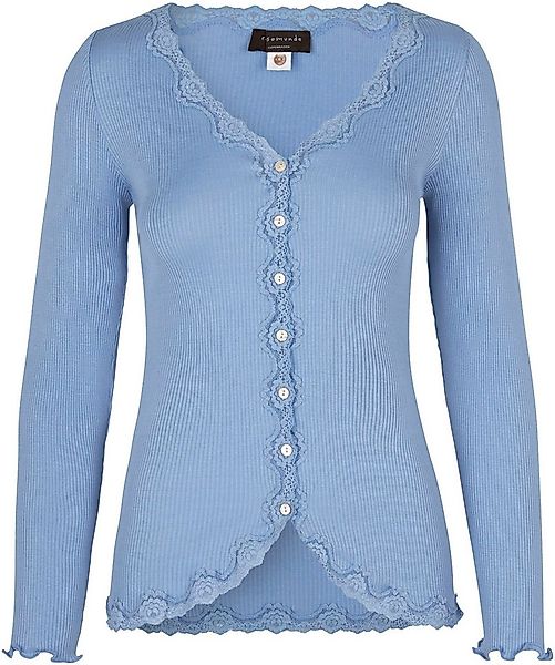 rosemunde Strickjacke Babette Silk Cardigan Vintage-Spitzenbesatz, Perlmutt günstig online kaufen