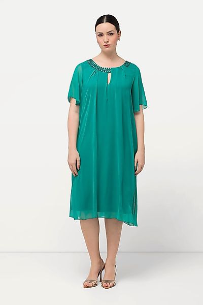 Ulla Popken Cocktailkleid Chiffonkleid Schmucksteine A-Linie günstig online kaufen