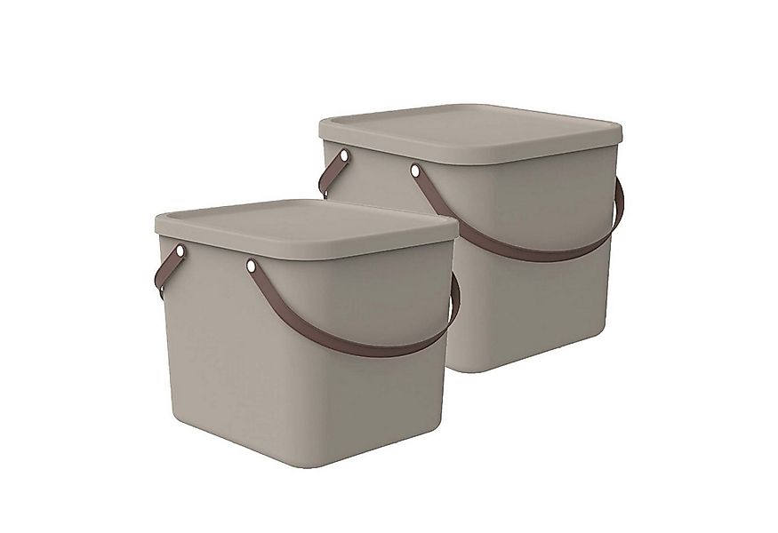 ROTHO Aufbewahrungsbox 2er-Set stapelbare Aufbewahrungskiste 40l mit Deckel günstig online kaufen