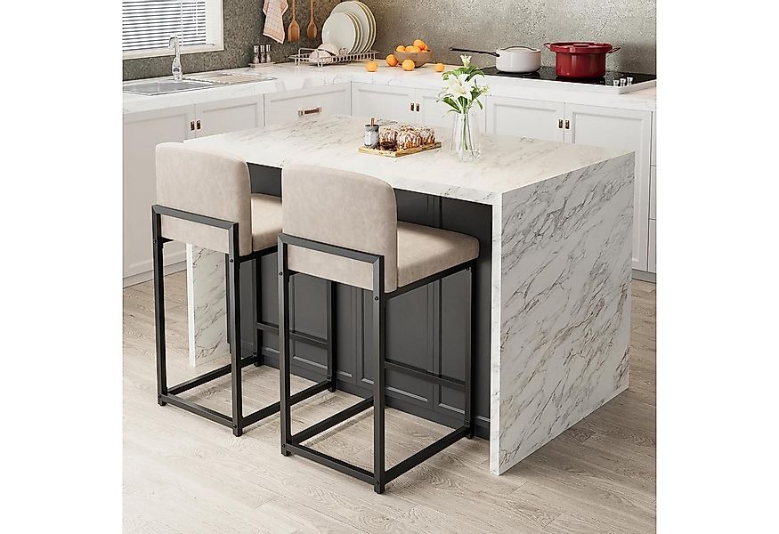 GarveeMore Barhocker 2er-Set,gepolsterte Barhocker in Tresenhöhe (63 cm),Mo günstig online kaufen