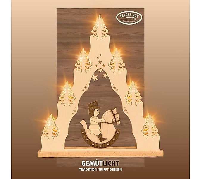 Weigla Schwibbogen Reiterlein, Lichterspitze aus Holz, NATUR-BRAUN, Made in günstig online kaufen