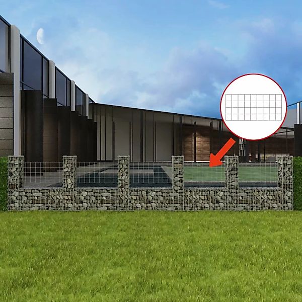 vidaXL Gartenzaun Gabionenkorb U-Form Stahl 570×20×100 günstig online kaufen