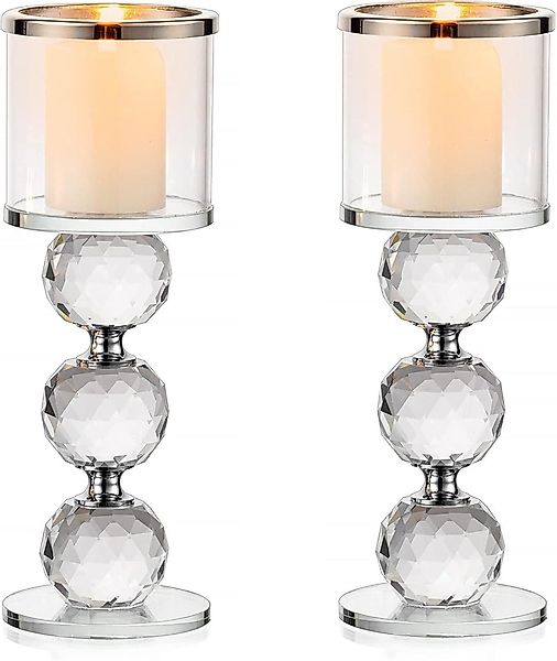 LuxusKollektion Kerzenhalter Kristall Kerzenständer Set 2 günstig online kaufen