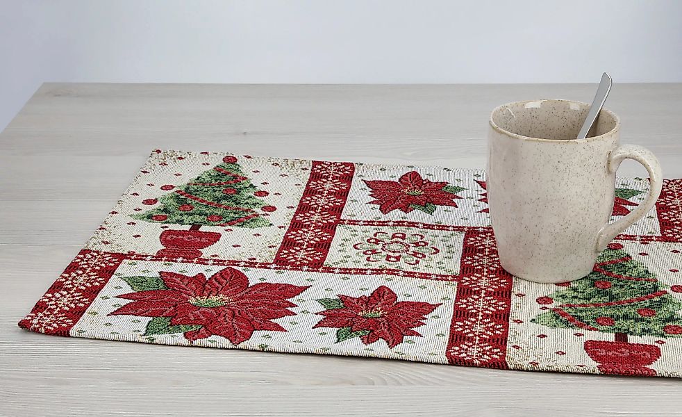 LAVIDA Platzset  Goblin Weihnachtsstern - mehrfarbig - 65% Polyester, 35% B günstig online kaufen
