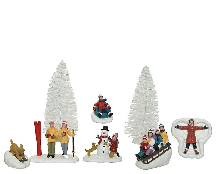 Kaemingk Dekofigur Figuren Polyresin Dekofiguren Winterspass 8 teilig günstig online kaufen