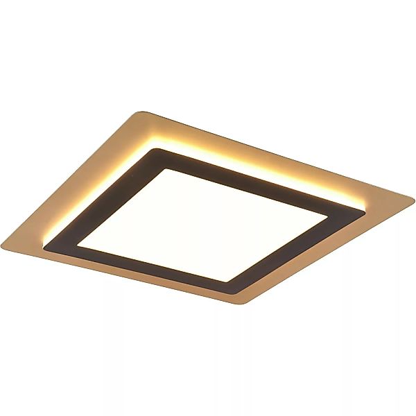 Trio LED Deckenleuchte Morgan 46 W Schwarz-Gold 4,2 x 45 x 45 cm günstig online kaufen