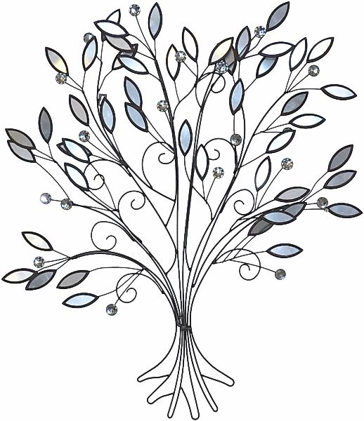 HOFMANN LIVING AND MORE Wanddekoobjekt "Wanddekoration" Blätter mit Spiegel günstig online kaufen