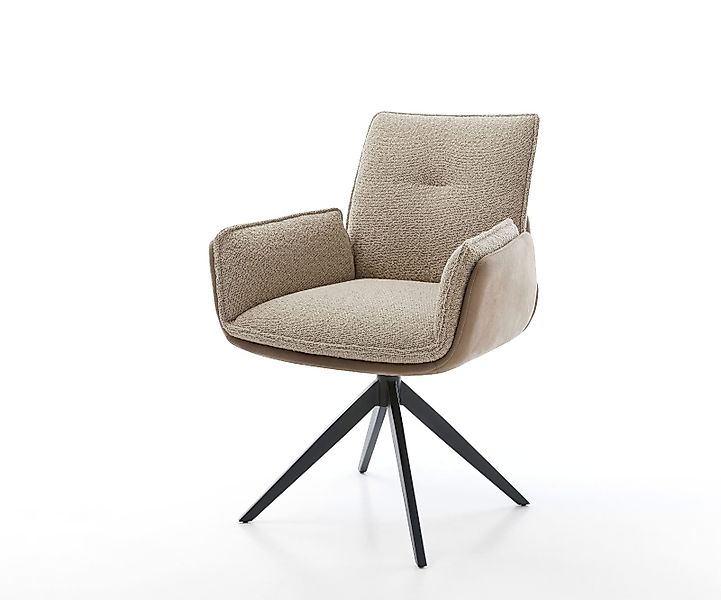 Drehstuhl Nela-Flex Materialmix Schlamm Kreuzgestell breit Schwarz 360° dre günstig online kaufen