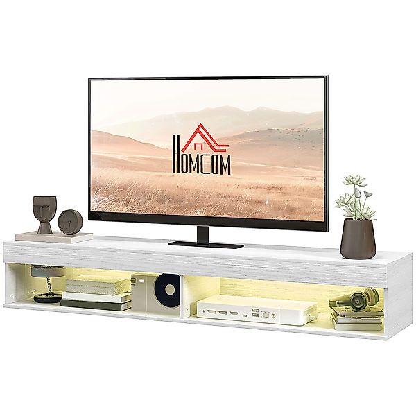 HOMCOM Schwebendes Wand-Meuble TV mit LED-Beleuchtung für Fernseher bis zu günstig online kaufen