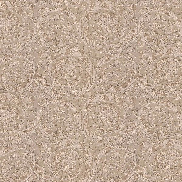 Bricoflor Englische Tapete in Taupe Elegante Vliestapete mit Ornament in 3D günstig online kaufen