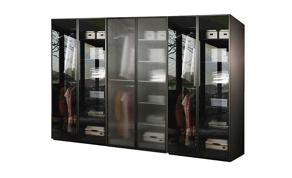 Drehtürenschrank 6 türig Sandbox ¦ schwarz ¦ Maße (cm): B: 303 H: 200 Schrä günstig online kaufen