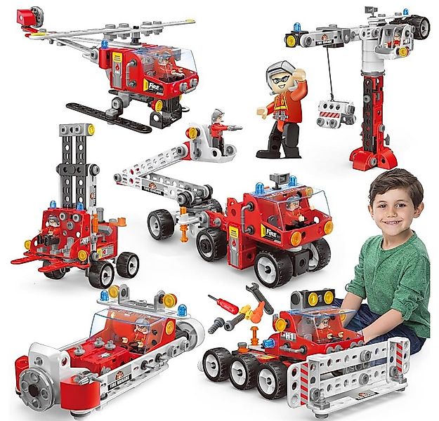 DINO SONO Spielzeug-Feuerwehr Feuerwehrauto 187pcs Bausteine Konstruktionss günstig online kaufen