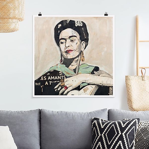 Poster - Quadrat Frida Kahlo - Collage No.4 günstig online kaufen