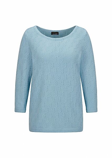 GOLDNER Rundhalspullover "Halbarm Baumwollpullover mit Struktur" 3/4-Ärmel günstig online kaufen