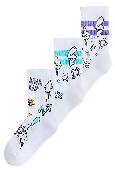 Next Basicsocken Gerippte Socken mit Randstreifen, günstig online kaufen