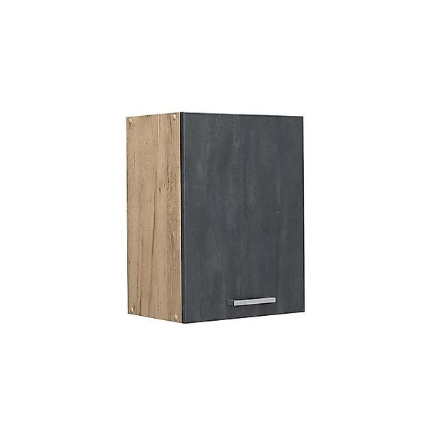 Vicco Hängeschrank R-Line, Schwarz Beton/Goldkraft Eiche, günstig online kaufen