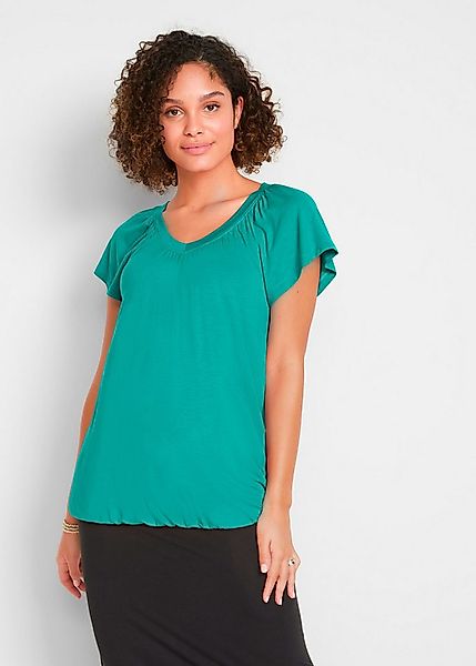 bonprix T-Shirt Ballonform, mit kurzen Flügelärmeln, mit Gummibund am Saum günstig online kaufen