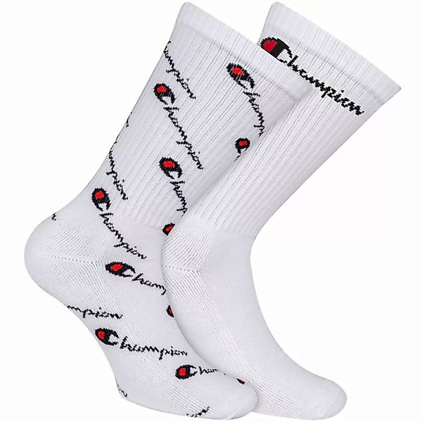Champion Unisex Socken, 2 Paar - Crew Socken Fashion, Logo Weiß EU 35-38 günstig online kaufen