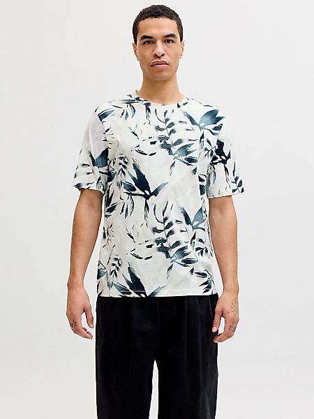 Jack & Jones Rundhalsshirt "JJHONOLULU AOP TEE SS CREW NECK" Baumwolle, reg günstig online kaufen