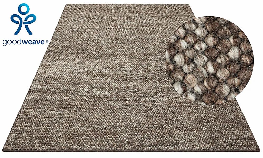 OTTO home Wollteppich "Wolly, Wolle" rechteckig 14 mm Höhe handgewebt, Hand günstig online kaufen