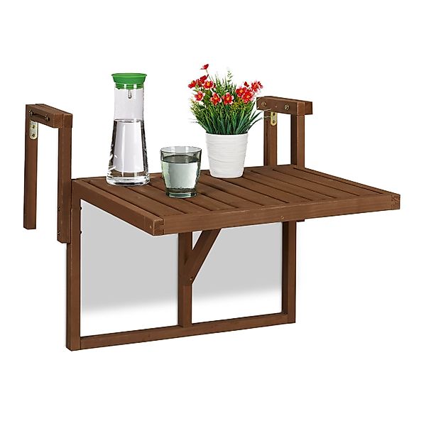 relaxdays Balkonhängetisch Klappbarer Balkontisch aus Holz günstig online kaufen