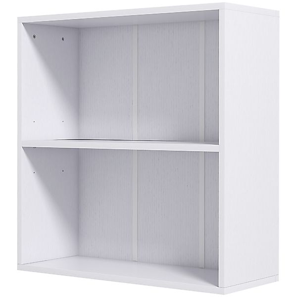 HOMCOM Bücherregal mit 2 Fächern und verstellbarem Regal, Aufbewahrungsrega günstig online kaufen