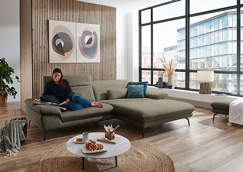 Die PlanBar Ecksofa "MP-IN22025 L-Form" mit Kopfteilverstellung, wahlweise günstig online kaufen