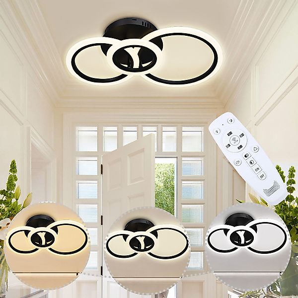 Jibenhome Deckenleuchte LED Deckenlampen Schwarz Dimmbar günstig online kaufen
