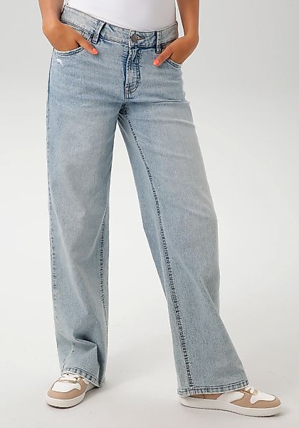 Aniston CASUAL Straight-Jeans, mit trendig weitem Bein günstig online kaufen