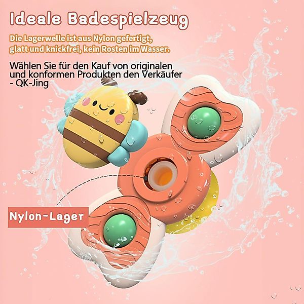 Coonoor Badespielzeug 3 Stück Baby Spielzeug, Sicheres Spinner mit Saugnapf günstig online kaufen
