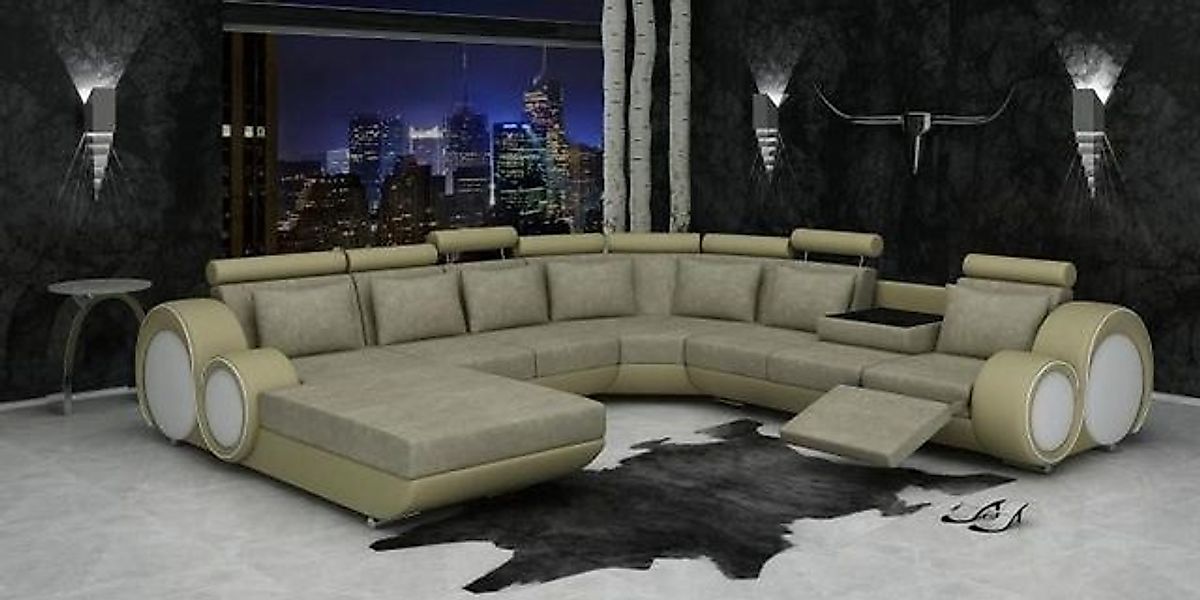 JVmoebel Ecksofa Textil Sofa mit USB XXL Wohnlandschaft Stoff Couch Big Pol günstig online kaufen