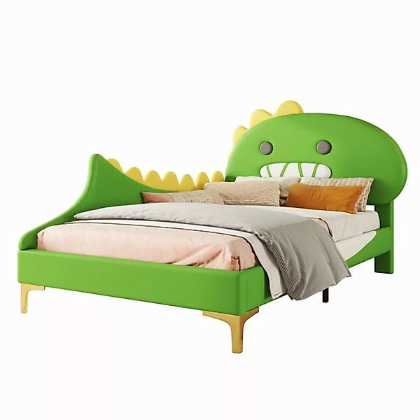 HAUSS SPLOE Kinderbett 90x200cm Cartoon Dinosaurier Form, Flachbett, PU Mat günstig online kaufen