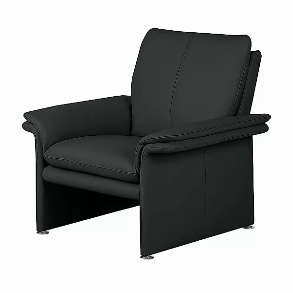 home24 Modoform Sessel Capri Anthrazit Echtleder 95x90x88 cm (BxHxT) günstig online kaufen