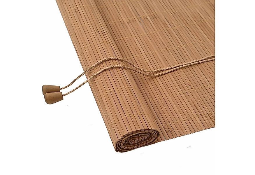 Rollo Rollo mit Vorhängen Braun 120 x 160 cm Bambus, vidaXL günstig online kaufen