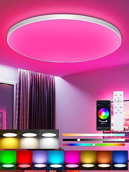 Oraymin LED Deckenleuchte Smarte RGB+CCT Deckenlampe günstig online kaufen