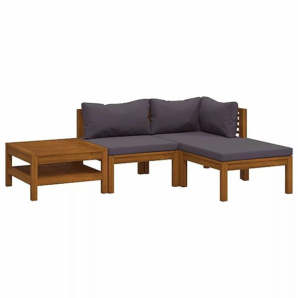 4-tlg. Garten-lounge-set Mit Auflage Massivholz Akazie günstig online kaufen