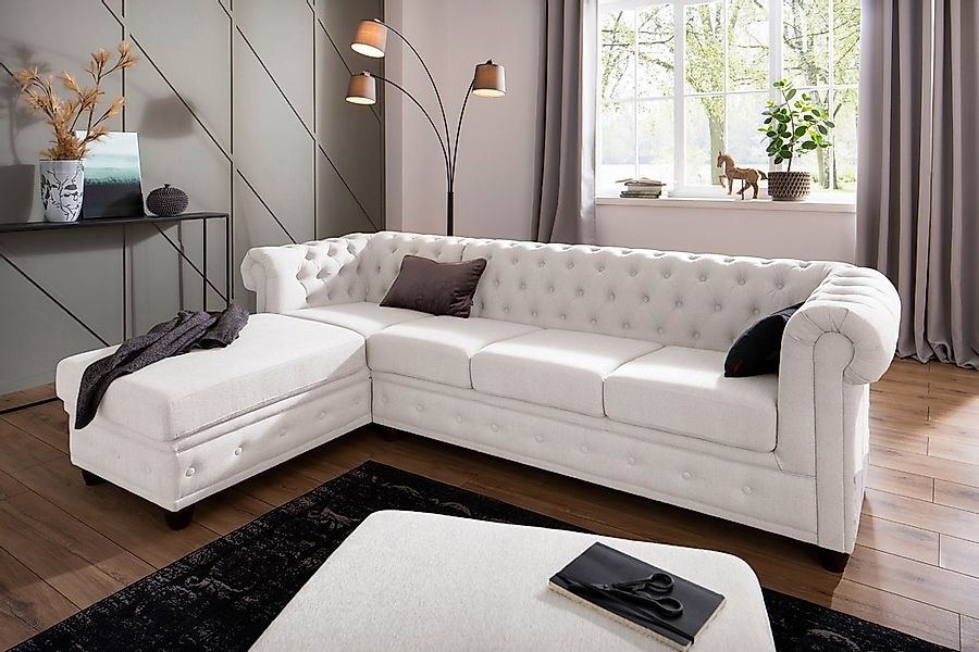 Home affaire Chesterfield-Sofa »New Castle L-Form«, hochwertige Knopfheftun günstig online kaufen