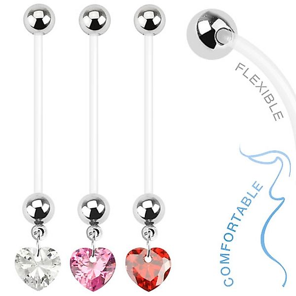 Taffstyle Bauchnabelpiercing Piercing Bioflex Schwangerschaft Herz, günstig online kaufen