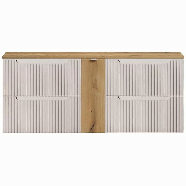 Lomadox Waschbeckenschrank NEWPORT-56-CASHMERE Waschtischunterschrank 140cm günstig online kaufen