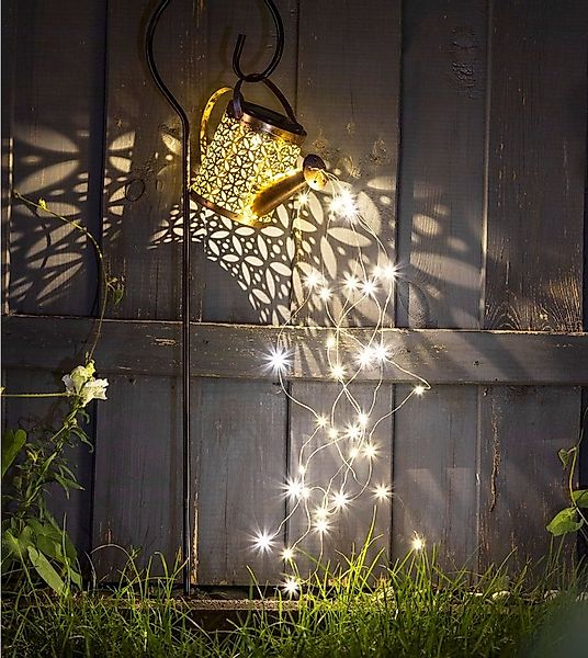 Spetebo LED Solarleuchte LED Solar Gießkanne mit Erdspieß - 21 x 16 cm, Ein günstig online kaufen