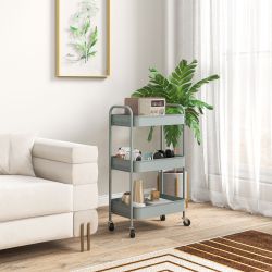 HOMCOM Servierwagen Rollwagen mit 3 Etagen, günstig online kaufen