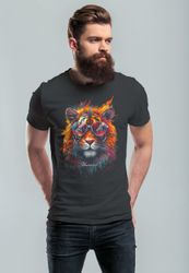 Neverless Print-Shirt Herren T-Shirt Tiger Print günstig online kaufen