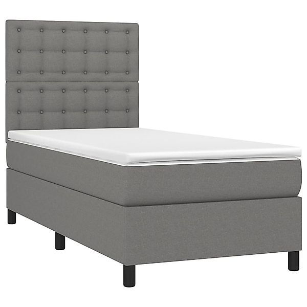 vidaXL Bett Boxspringbett mit Matratze Dunkelgrau günstig online kaufen