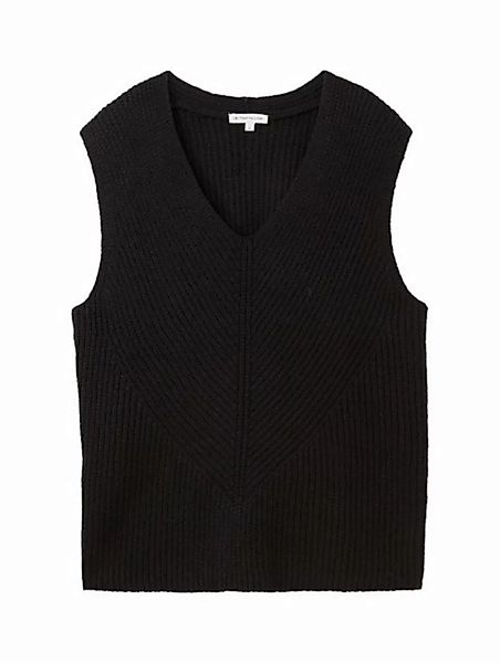 TOM TAILOR Sweatshirt Knit half cardigan vest, deep black günstig online kaufen