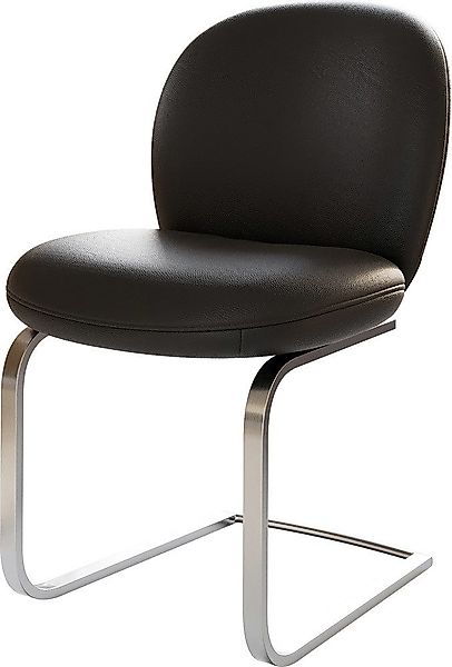 DELIFE Polsterstuhl Nube-Flex, Freischwinger flach Edelstahl günstig online kaufen