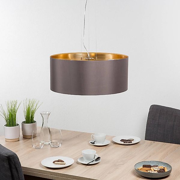Textil-Hängeleuchte Maserlo, cappuccino, 53 cm günstig online kaufen